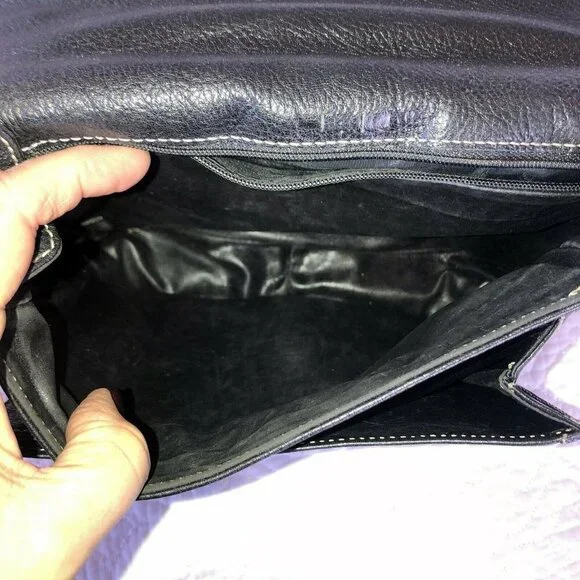 Bally Vintage Black and Brown Leather Crossbody Flap Front Bag - Picture 7 of 11